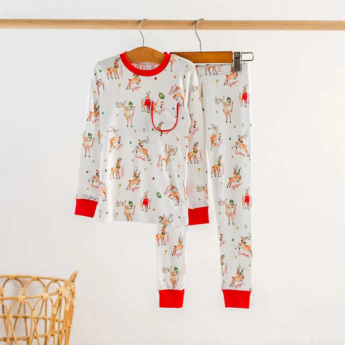 Oh Deer, Christmas is Here! Organic Cotton Pajama Set Eco My Home Pajama Set Nola Tawk ecomyhome.store United States