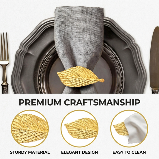 Gold Leaf Napkin Rings – Golden Leaf