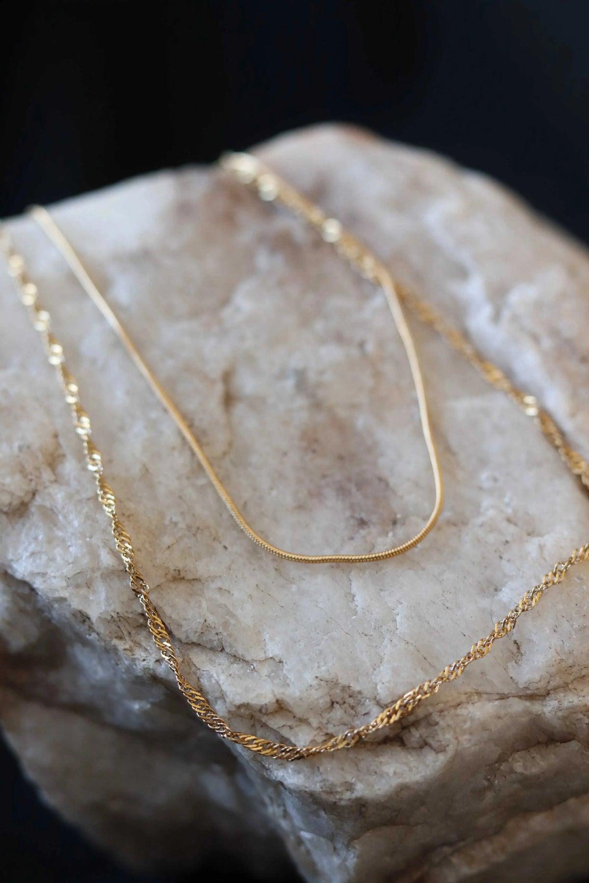 Quinn Double Layered Gold Necklace – 18K Gold Plated Stainless Steel Waterproof Chain Necklace Eco My Home cedarandcypress ecomyhome.store United States
