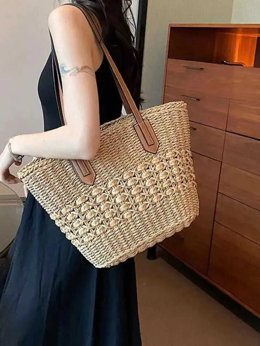Straw Shoulder Bag - Handwoven Summer Purse for Effortless Style Eco My Home Bags, Straw Bags Salty Season LLC ecomyhome.store United States