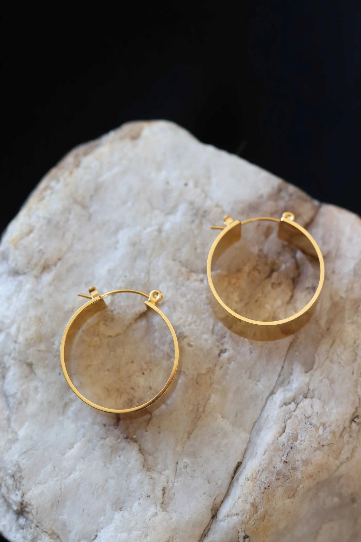 Talia Hoops - Thick Gold Hoop Earrings – 18K Gold Plated Stainless Steel Waterproof Hoops Eco My Home cedarandcypress ecomyhome.store United States
