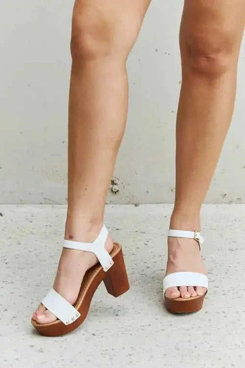 Time After Time Wooden Platform Strap Heels Eco My Home Sandals Salty Season LLC ecomyhome.store United States