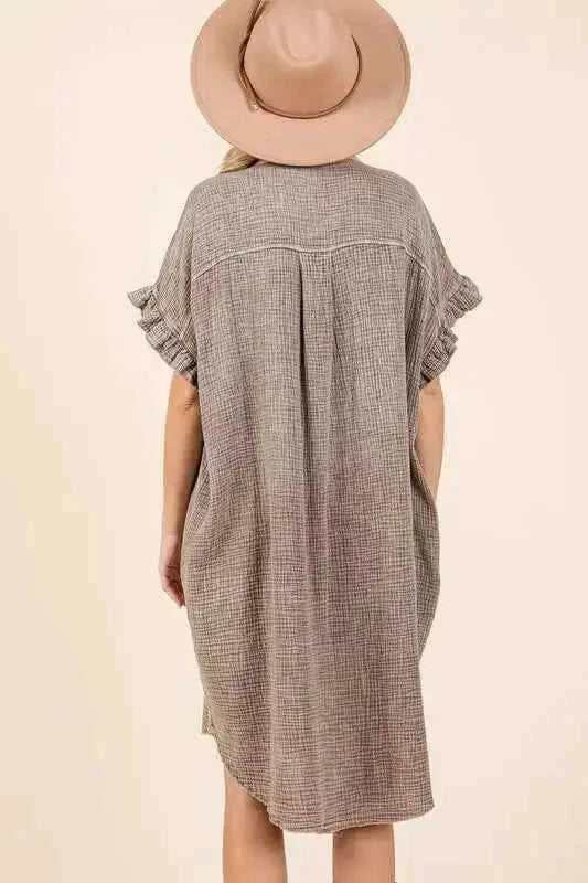 Women's Mini Dress | Mineral Wash, Cotton Gauze | Boho Casual Summer Dress Eco My Home Dress Salty Season LLC ecomyhome.store United States