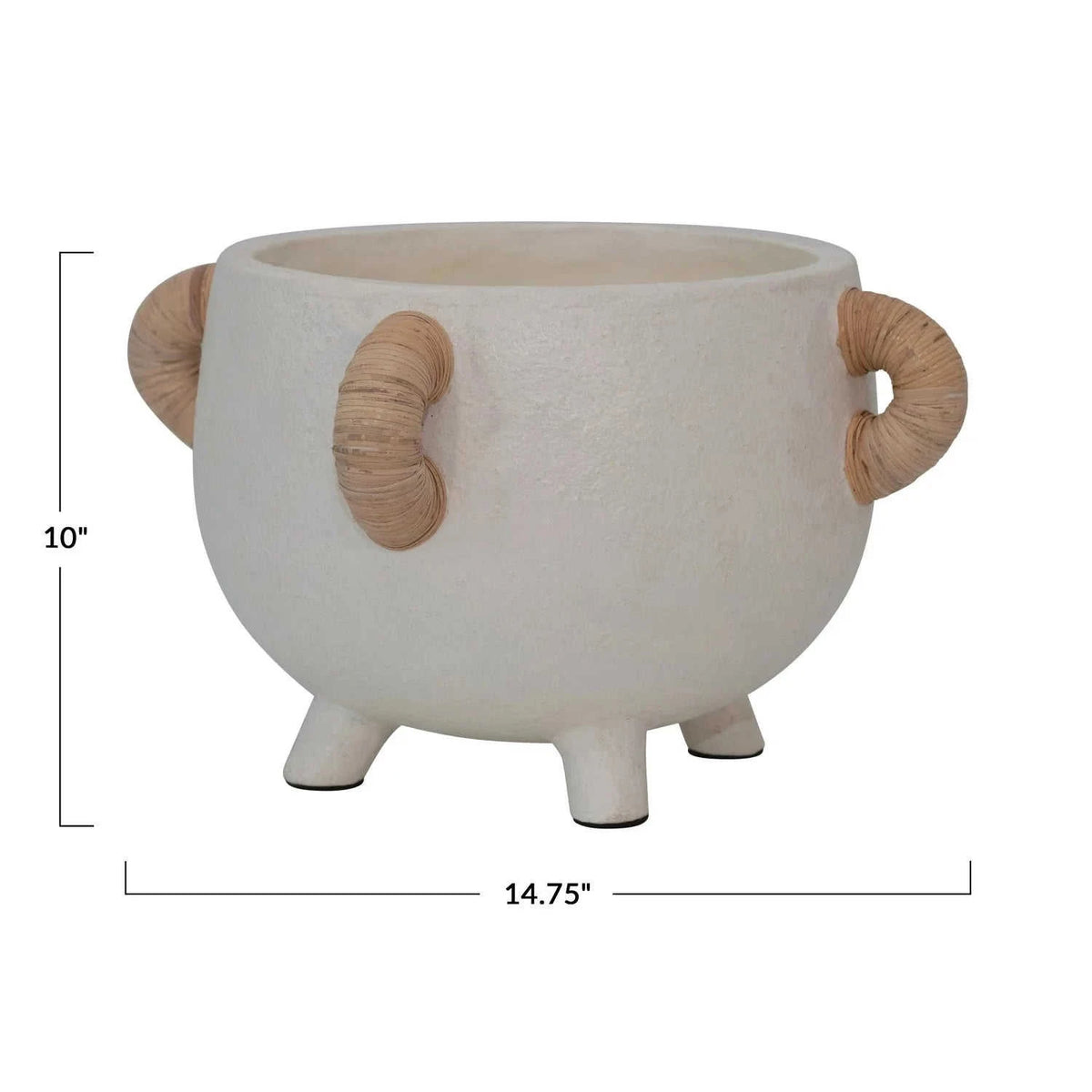 Wren Terracotta Planter with Rattan Handles Eco My Home Planters White Cliff Studio ecomyhome.store United States