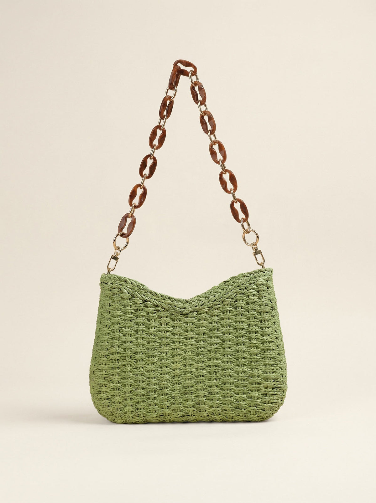 Colorful Woven Straw Shoulder Bag