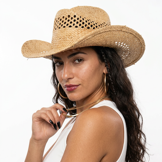 Adventurous Raffia Straw Cowboy Hat