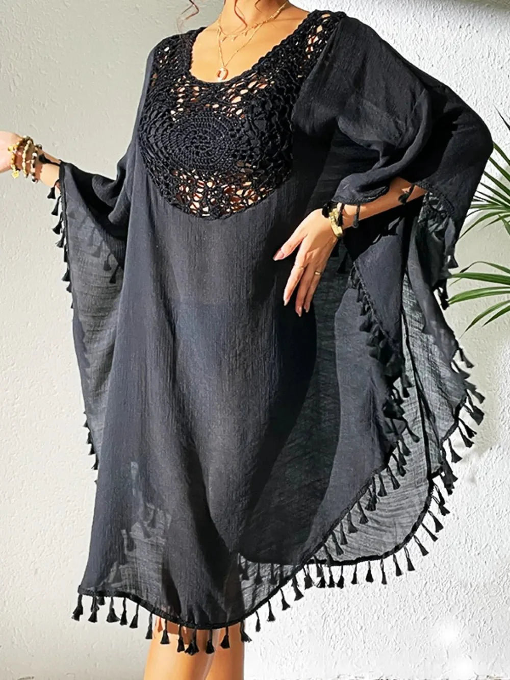 Tassel Cutout Cover-Up Dress for Effortless Summer Style