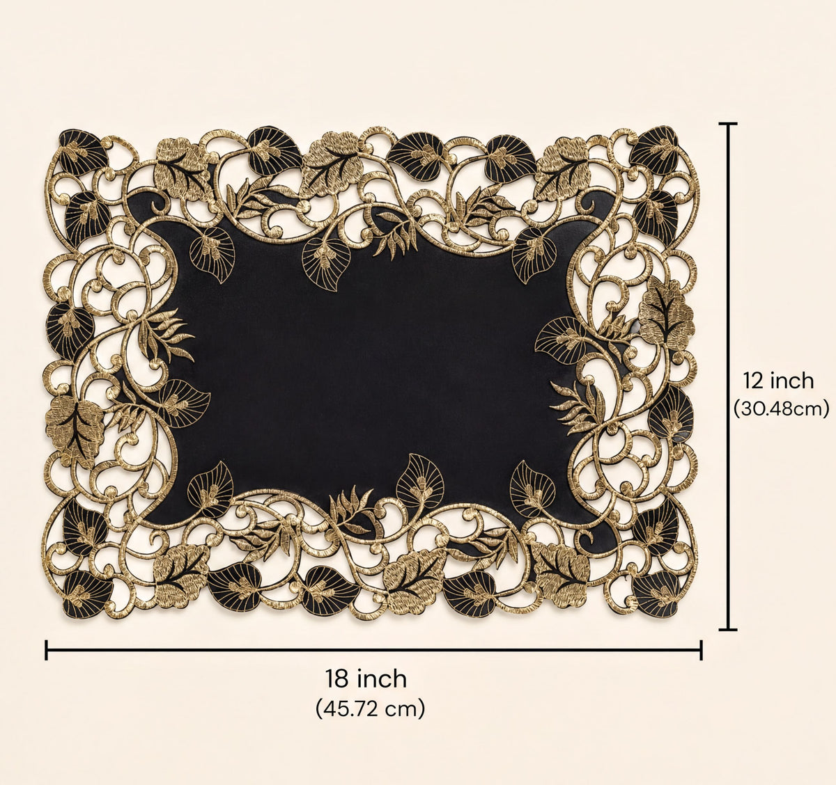 Black Gold Placemats – Midnight Gold, 12x18 Inch
