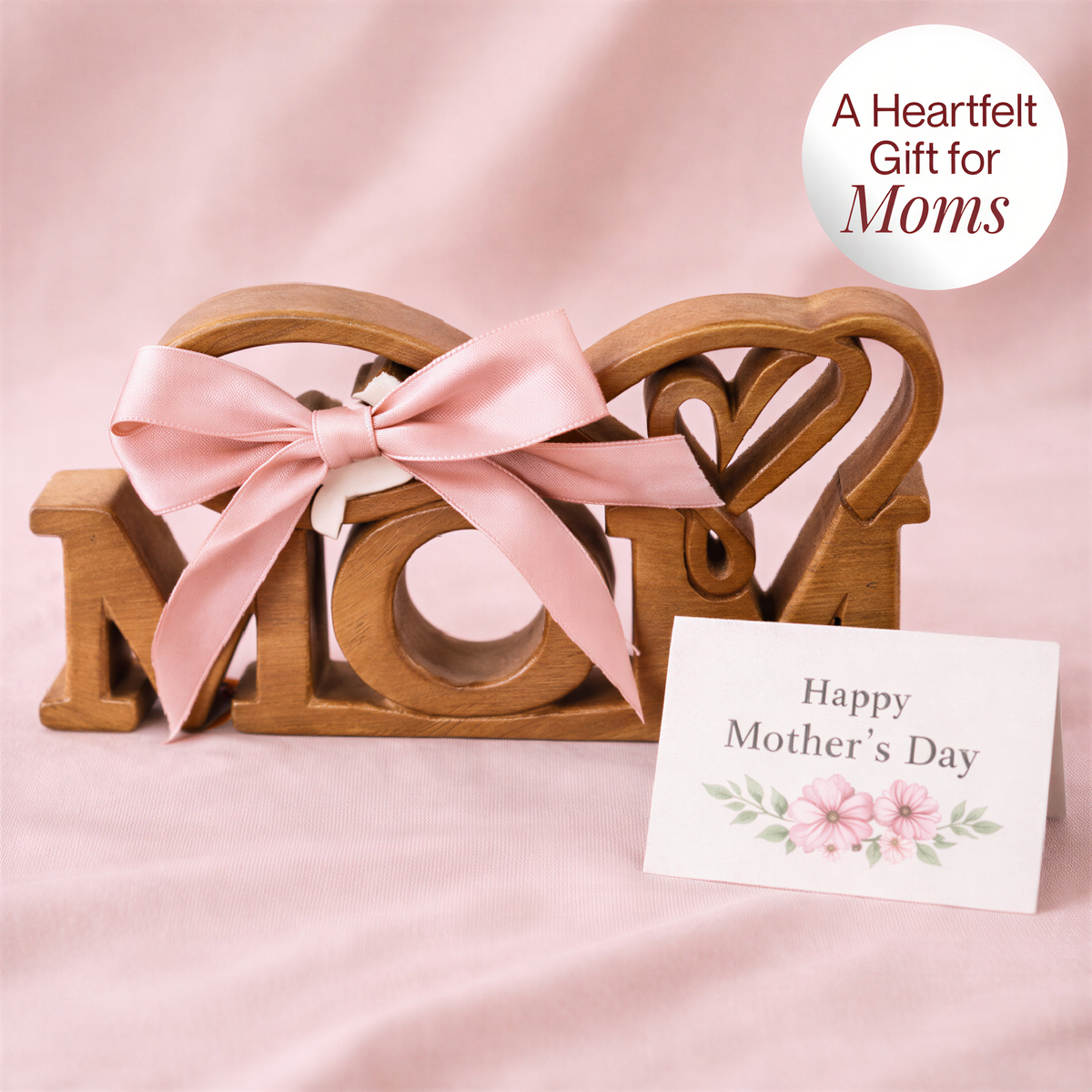 Wooden Mom Sign – Best Mom Ever, Acacia Wood