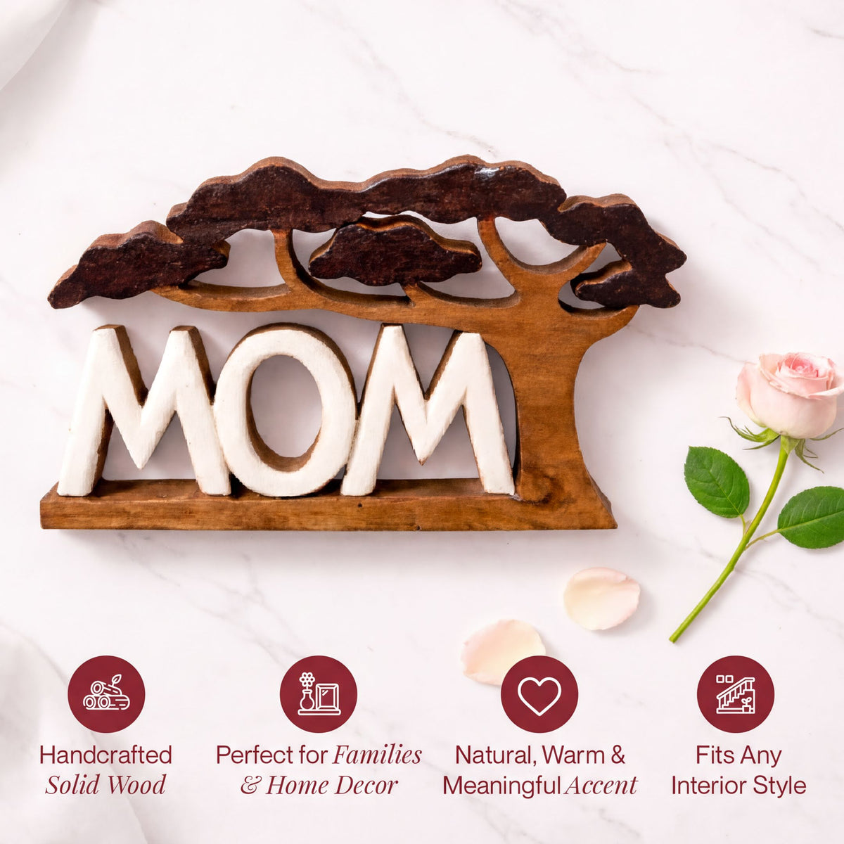 Wooden Mom Sign – Graceful Mom, Acacia Wood