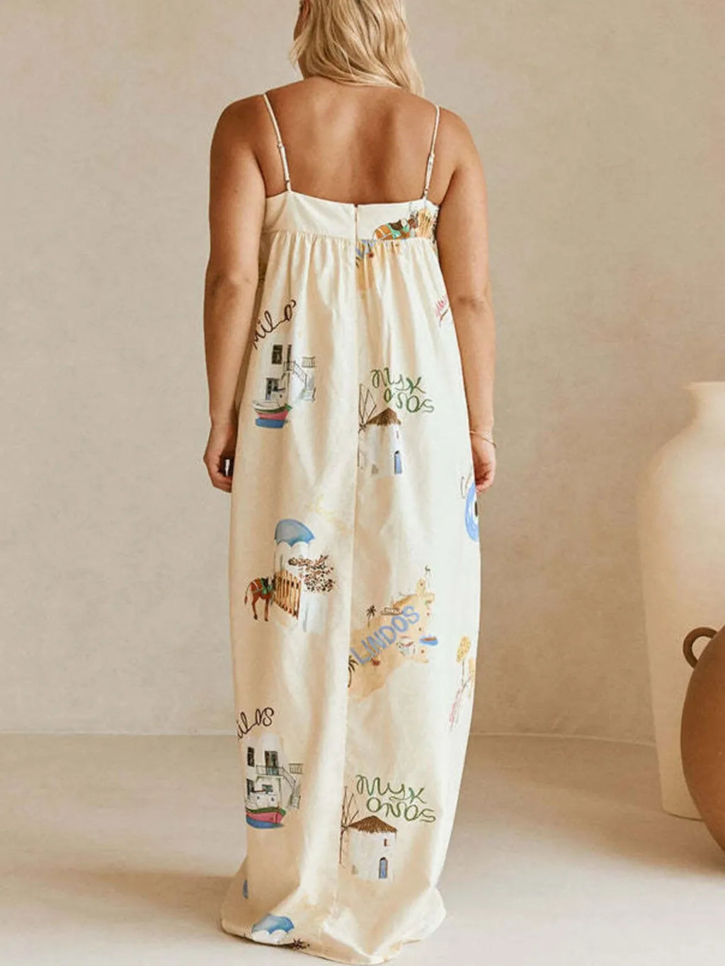 Bohemian Maxi Dress with Pockets - Stylish Cami Design