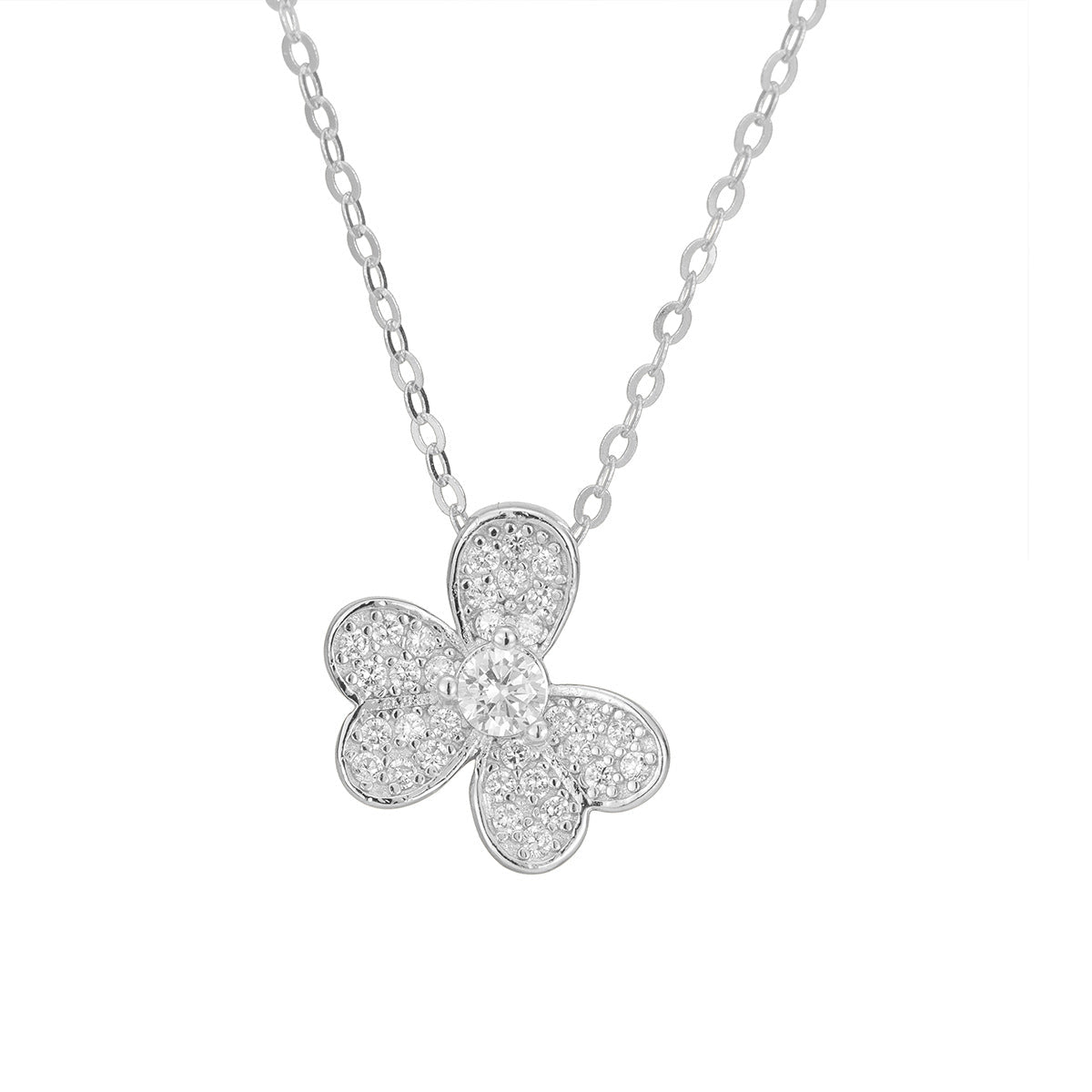 925 Sterling Silver Clover Necklace - Elegant Pendant for Every Occasion