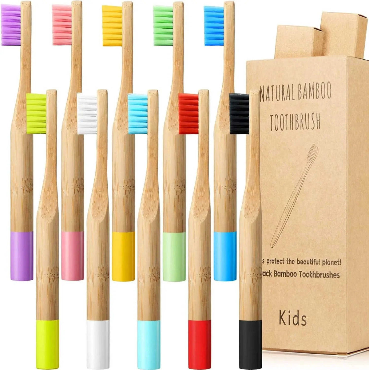 10-pack Eco Friendly Bamboo Toothbrush Set Eco My Home  Natural Toothbrush ecomyhome.store United States