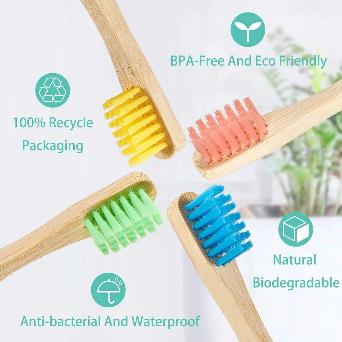 10-pack Eco Friendly Bamboo Toothbrush Set Eco My Home  Natural Toothbrush ecomyhome.store United States