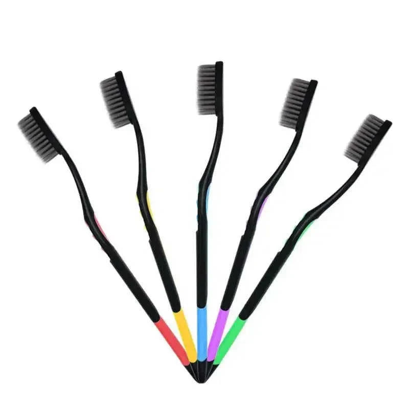 10-Pack Soft Bristle Bamboo Charcoal Toothbrush Set Eco My Home  Natural Toothbrush ecomyhome.store United States