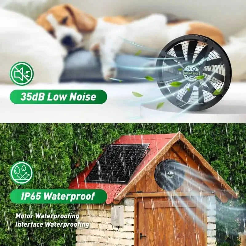 10" Solar Exhaust Intake Fan with Battery&42W Solar Panel Eco My Home Solar Attic Fan Langy Solar Lights ecomyhome.store United States