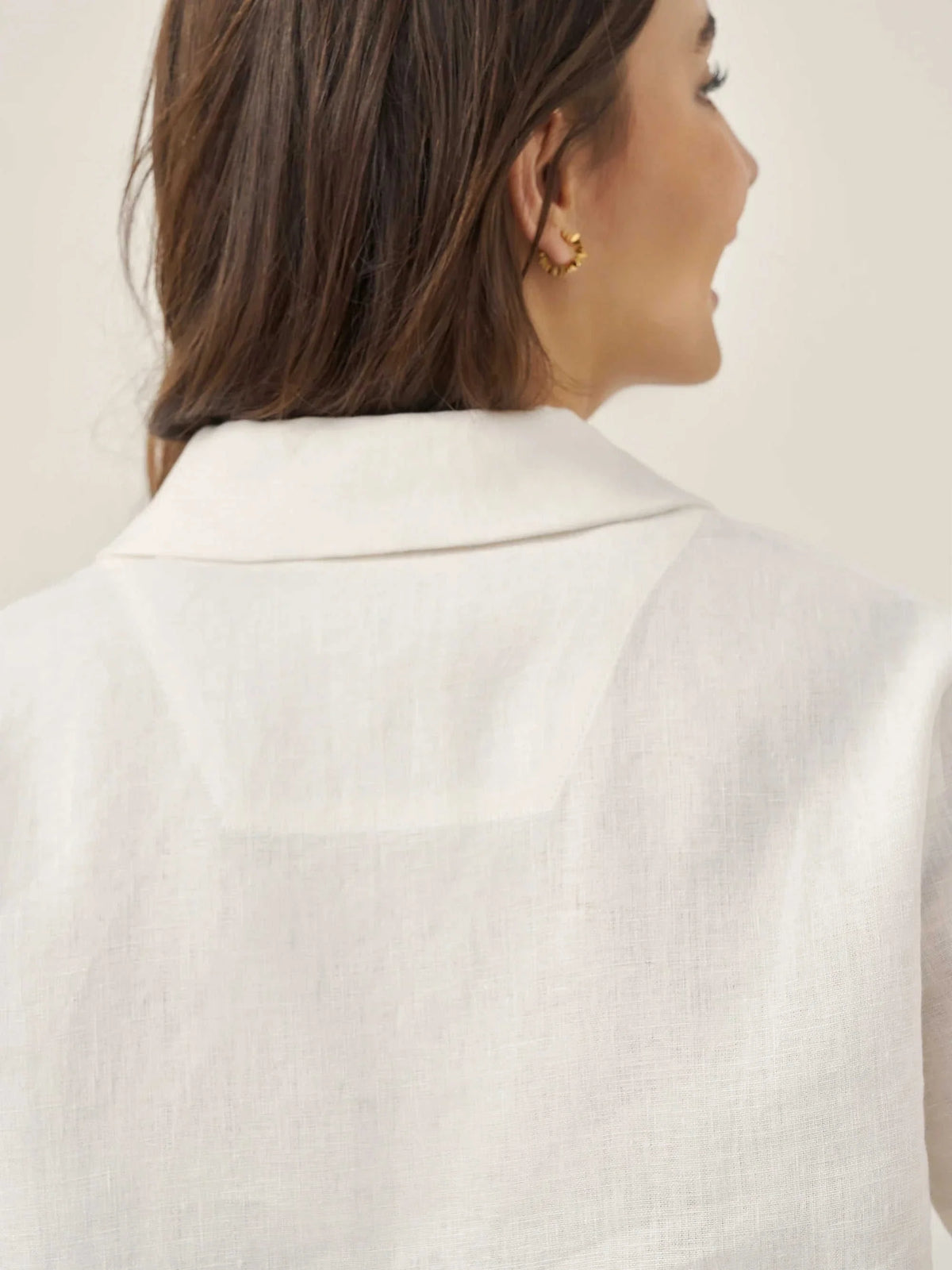 100% Linen Button-Up Short Sleeve Shirt ORENDA Eco My Home Tops > Shirts > Linen > Work Office / Office Workwear LINTICO ecomyhome.store United States