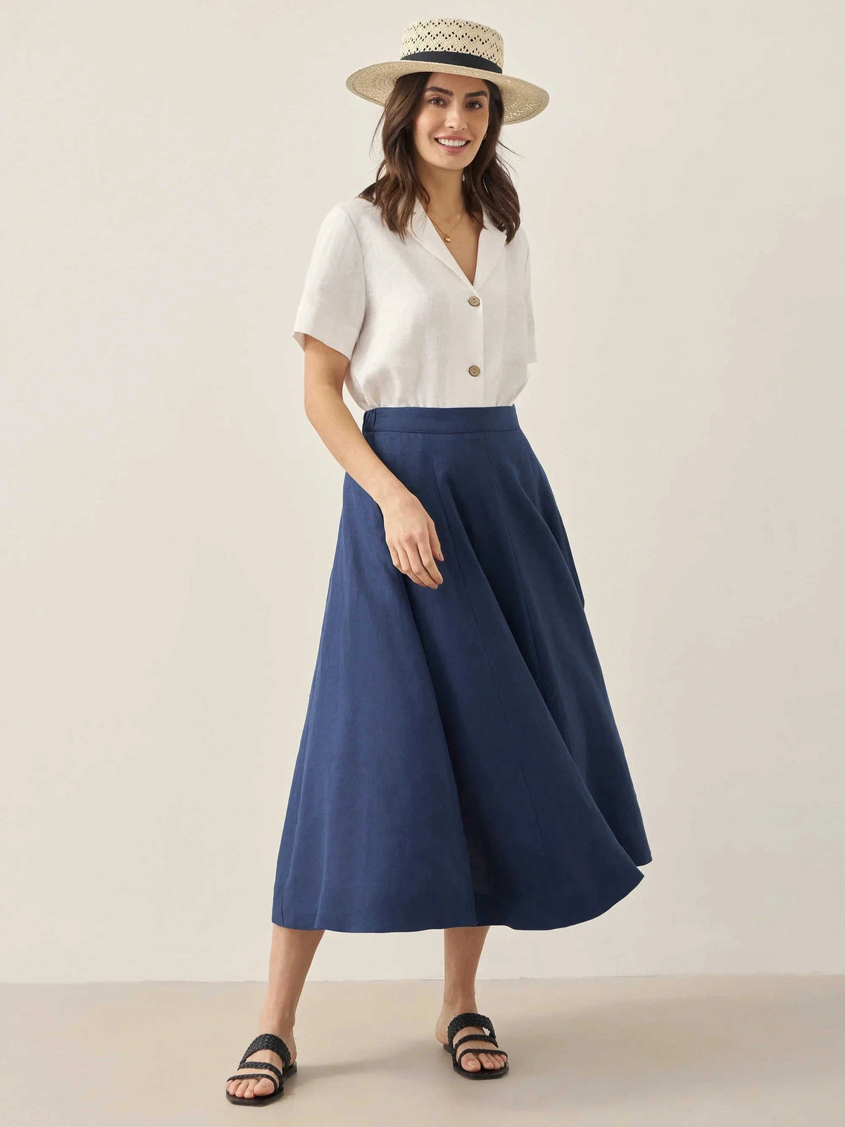 100% Linen Button-Up Short Sleeve Shirt ORENDA Eco My Home Tops > Shirts > Linen > Work Office / Office Workwear LINTICO ecomyhome.store United States