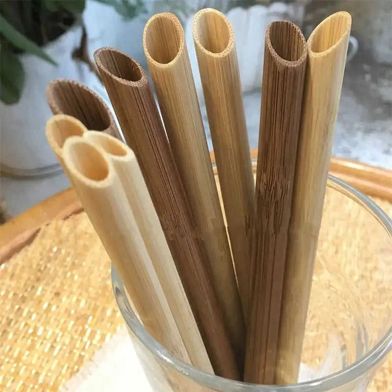 100-Pack Eco-Friendly Reusable Bamboo Straws Eco My Home  Natural Toothbrush ecomyhome.store United States
