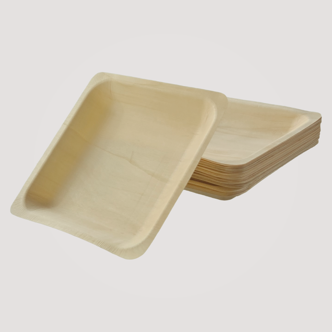 Eco Friendly Square Wooden Plate 9" X 9" (300 Pack) $0.52 each - like Bamboo and Palm leaf