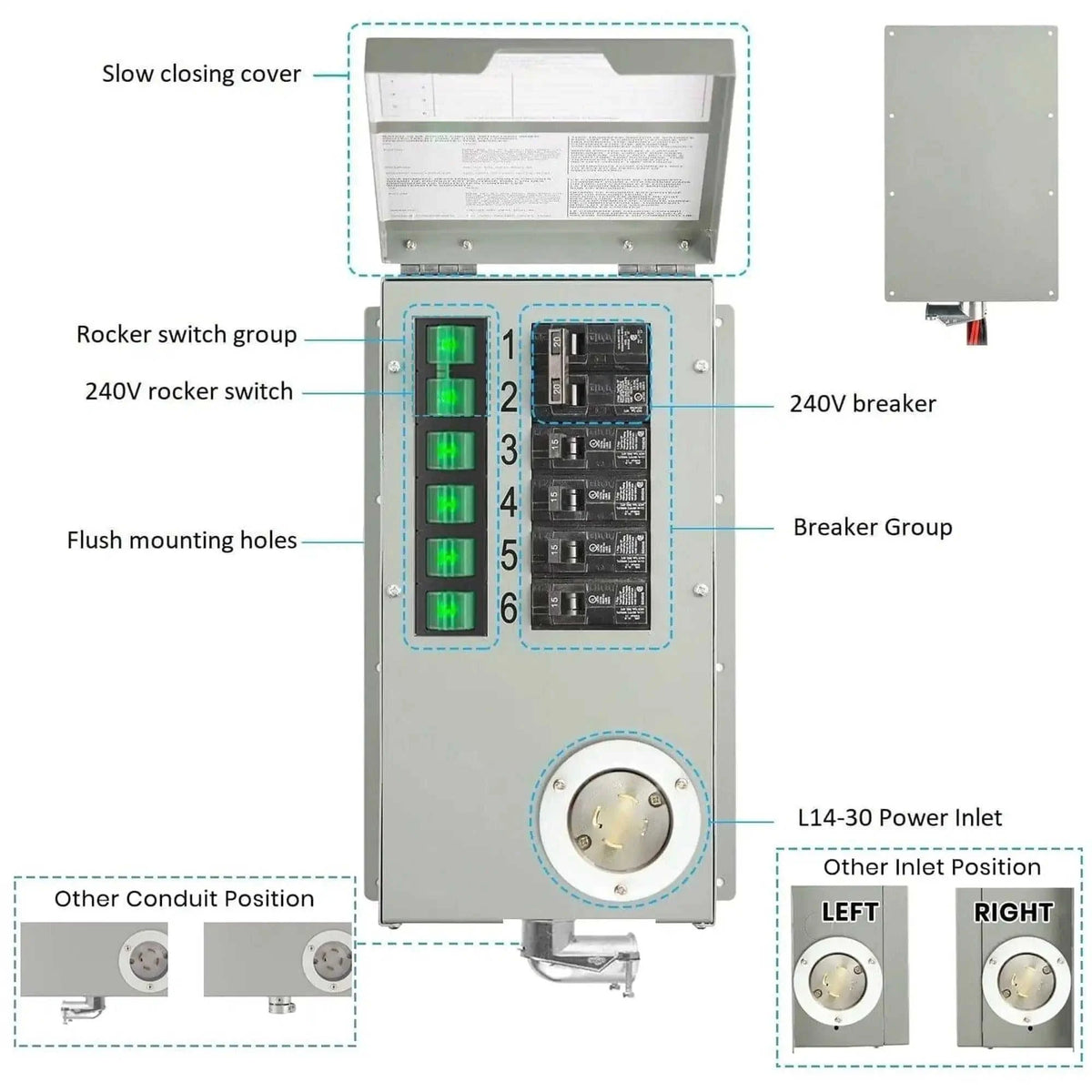 120V/240V 30A 6-Circuit Non-Automatic Transfer Switch Eco My Home Accessories Nature's Generator ecomyhome.store United States