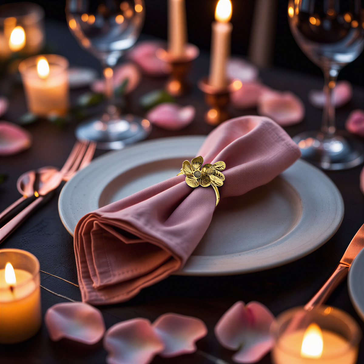 Gold Bee Napkin Rings – Set of 4