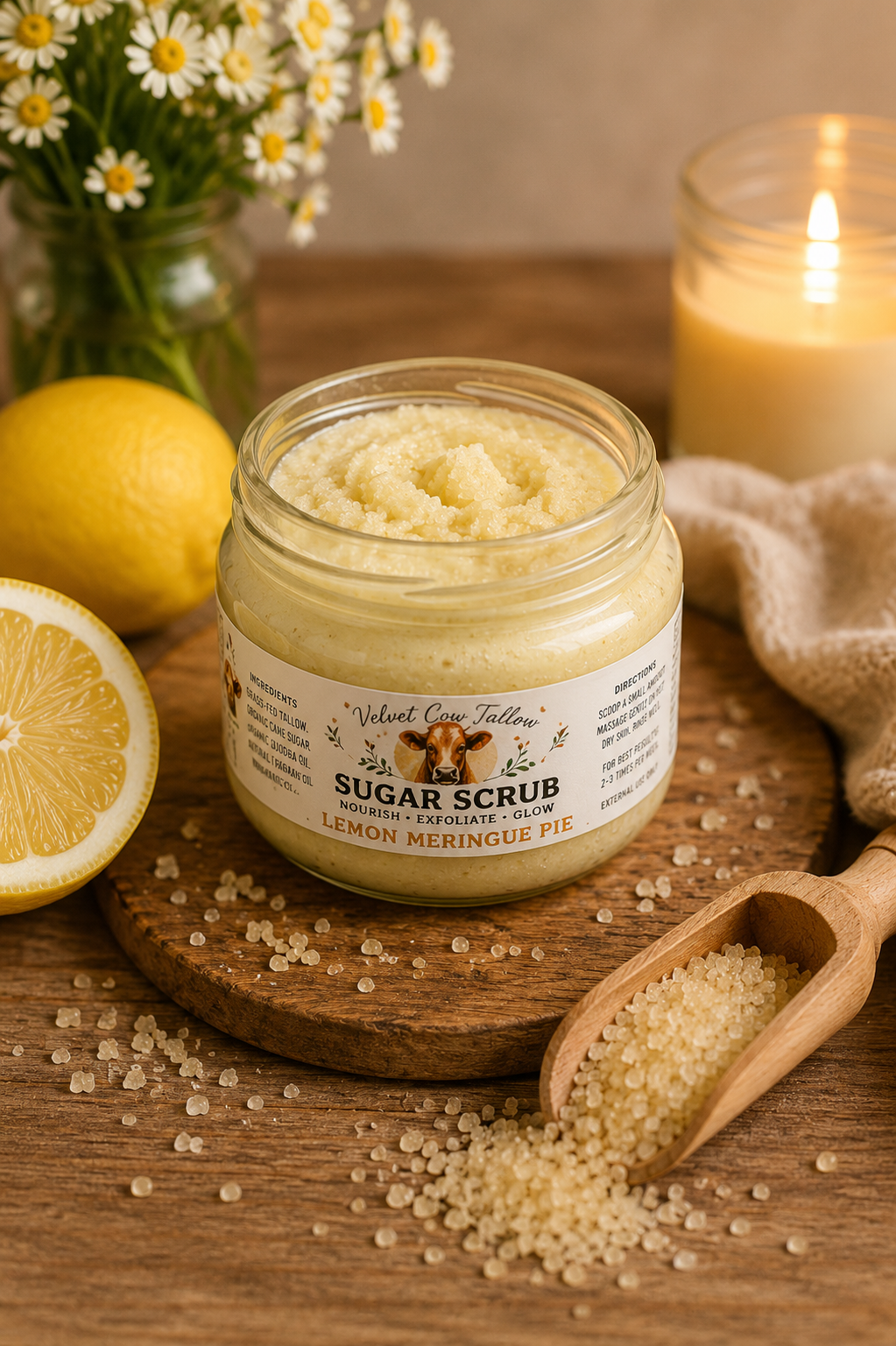 Tallow Sugar Scrub- Natural Exfoliating & Moisturizing Body Polish