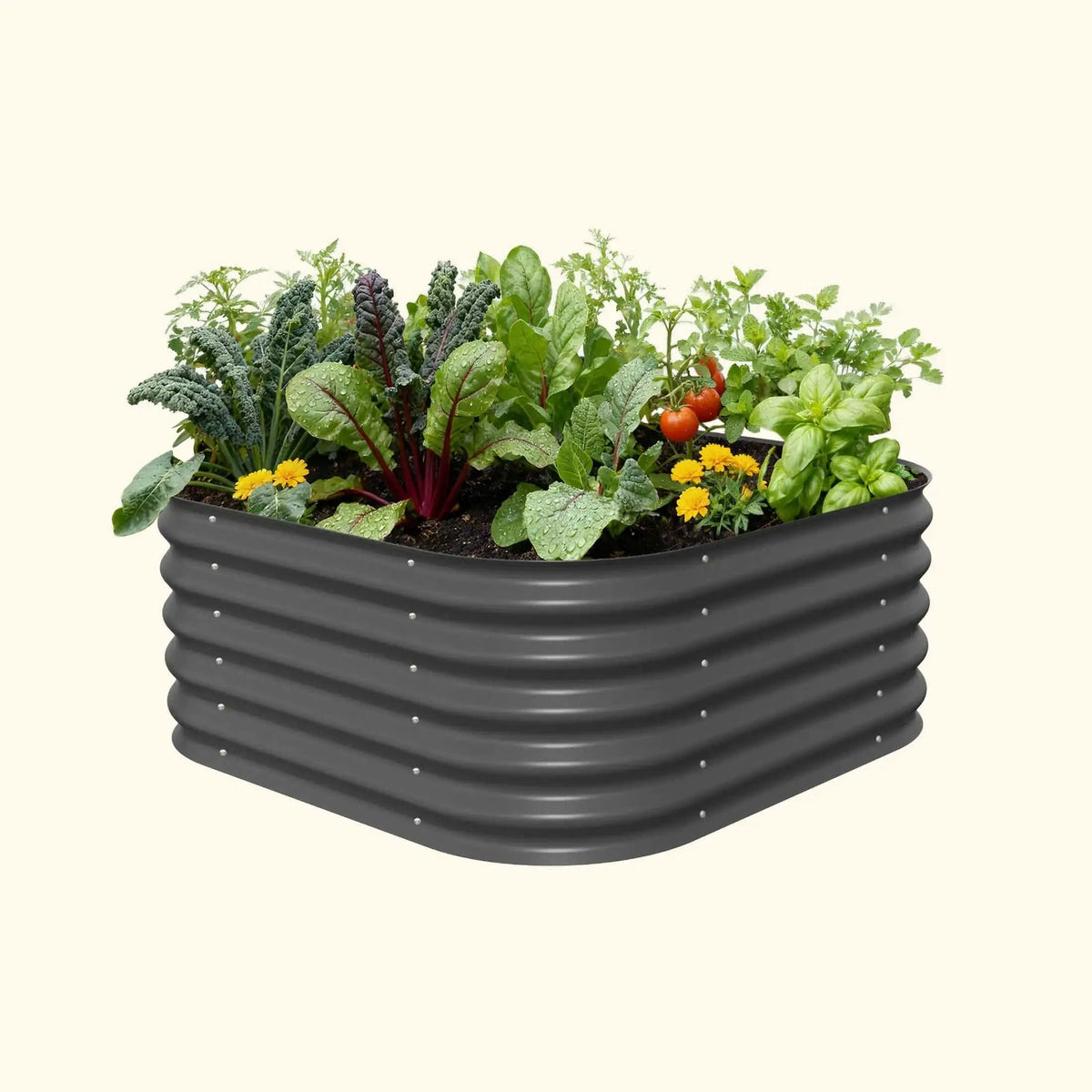 17" Tall 4 In 1 Small Modular Metal Raised Garden Bed Kit Eco My Home Garden beds Vego Garden ecomyhome.store United States