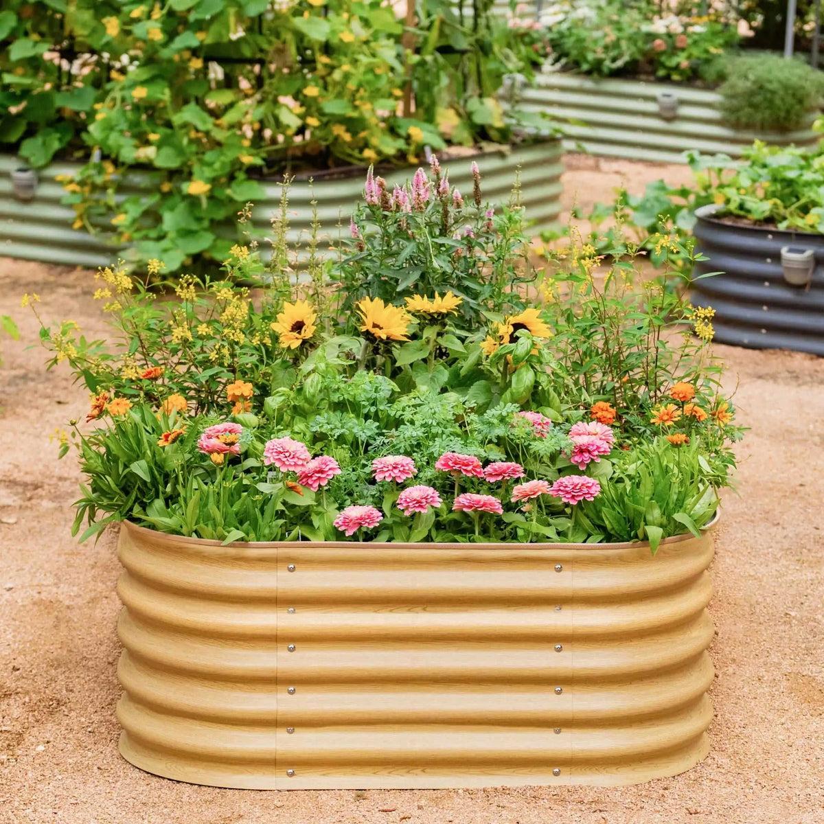 17" Tall 4 In 1 Small Modular Metal Raised Garden Bed Kit Eco My Home Garden beds Vego Garden ecomyhome.store United States