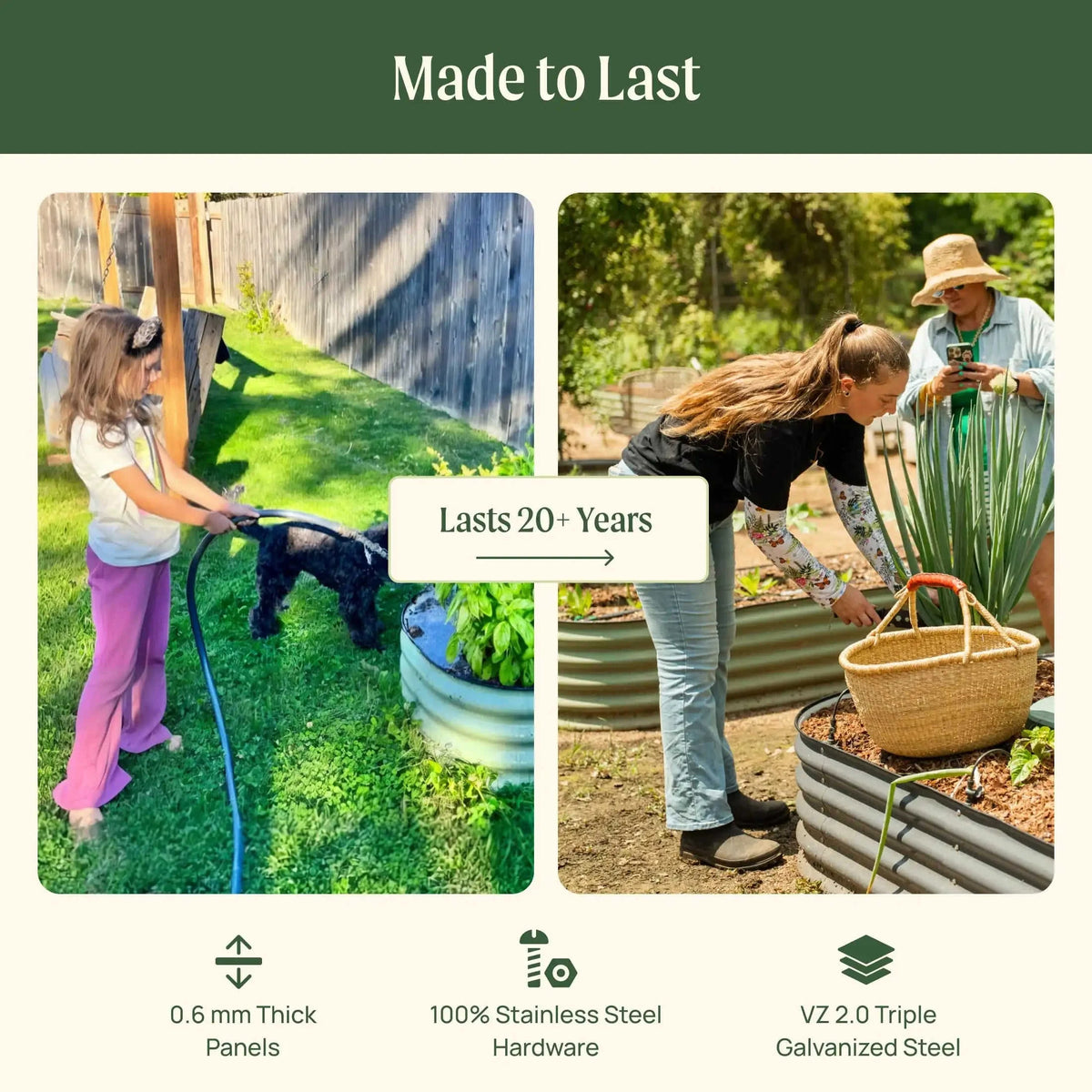 17" Tall 9 In 1 Large Modular Metal Raised Garden Bed Kit Eco My Home Garden beds Vego Garden ecomyhome.store United States