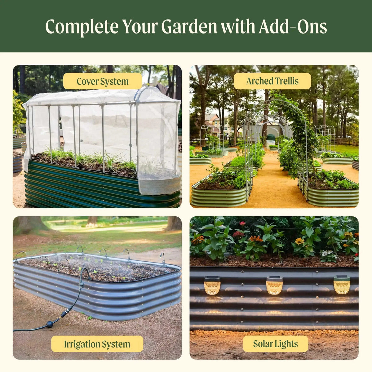 17" Tall 9 In 1 Large Modular Metal Raised Garden Bed Kit Eco My Home Garden beds Vego Garden ecomyhome.store United States