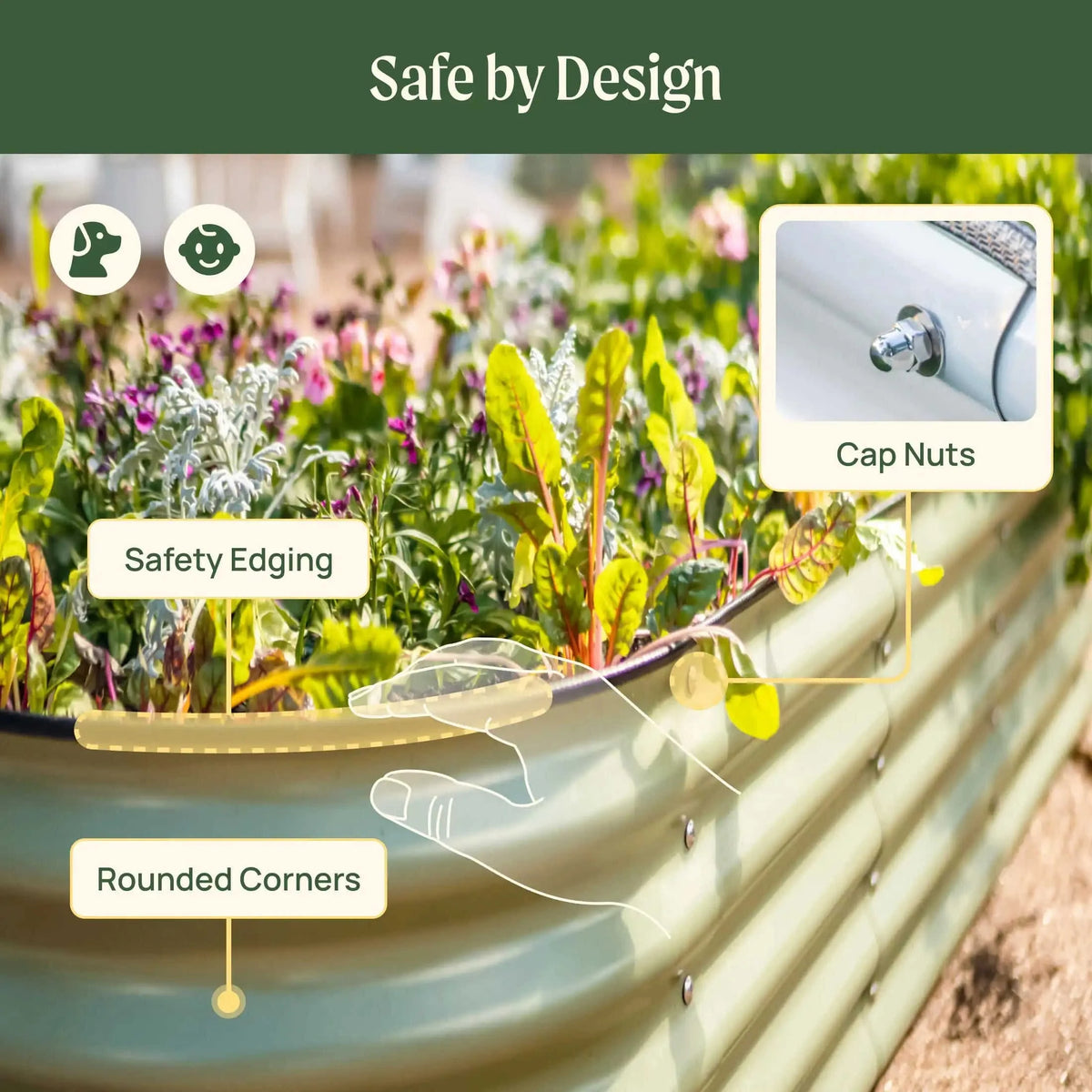17" Tall 9 In 1 Large Modular Metal Raised Garden Bed Kit Eco My Home Garden beds Vego Garden ecomyhome.store United States
