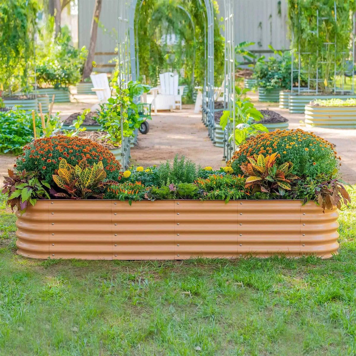 17" Tall 9 In 1 Large Modular Metal Raised Garden Bed Kit Eco My Home Garden beds Vego Garden ecomyhome.store United States