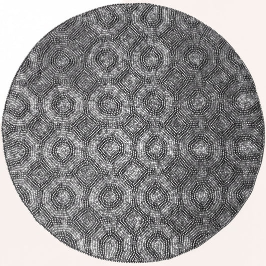 Beaded Placemats - Round Handmade Embroidered Dining Table Decor 14 Inch