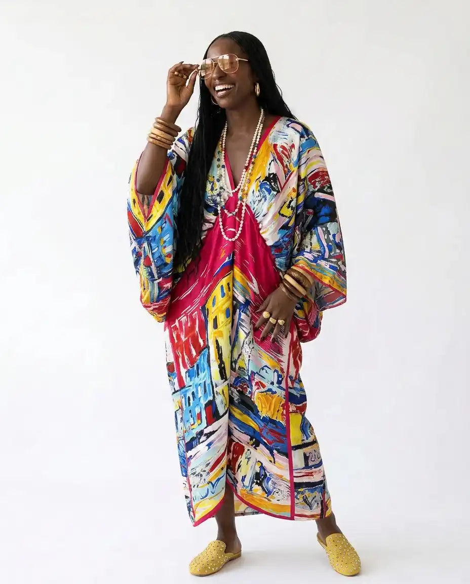 Lively Printed Bohemian Maxi Dress