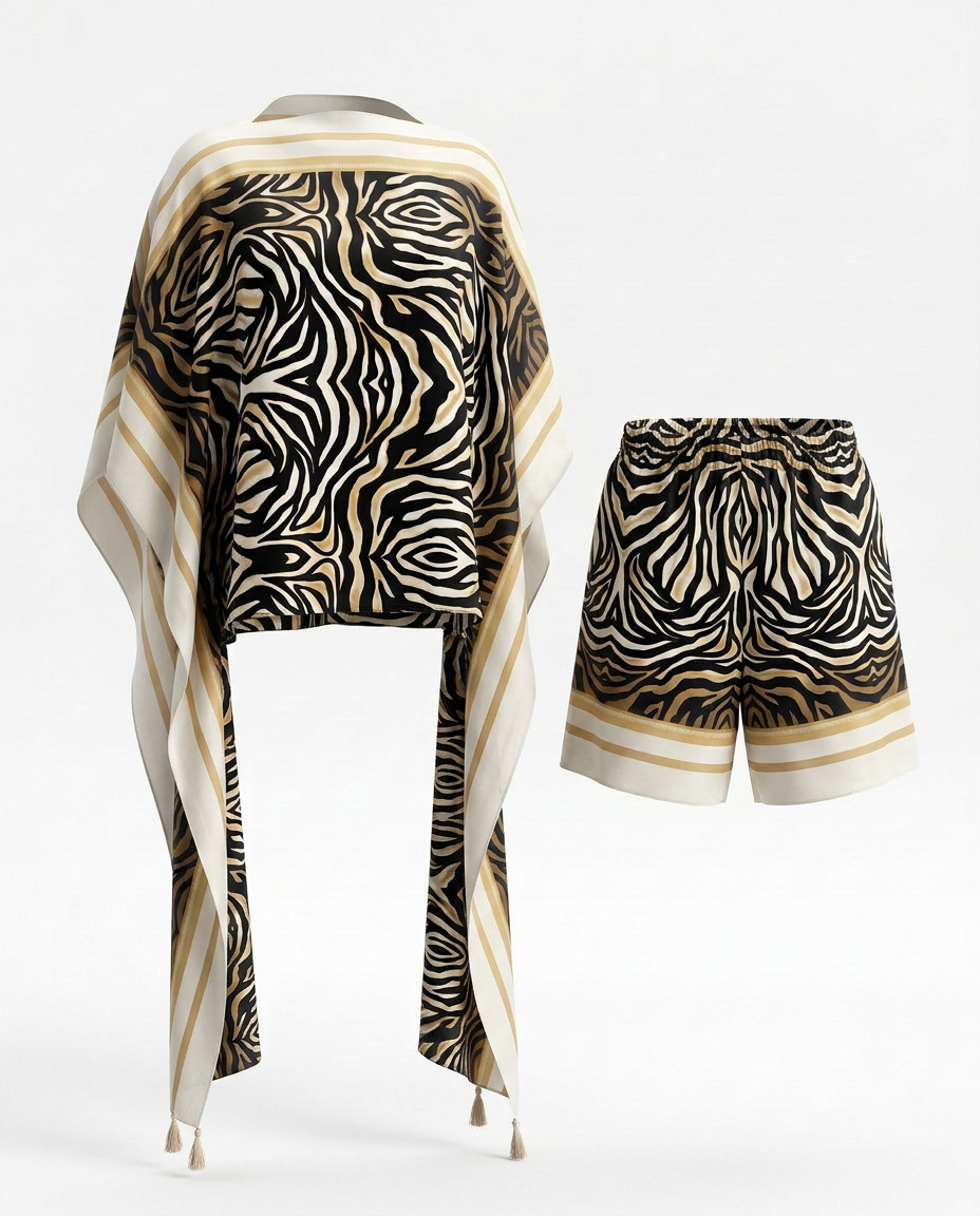 Audacious Zebra Print Kaftan Set