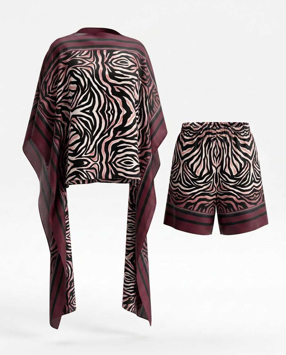 Audacious Zebra Print Kaftan Set