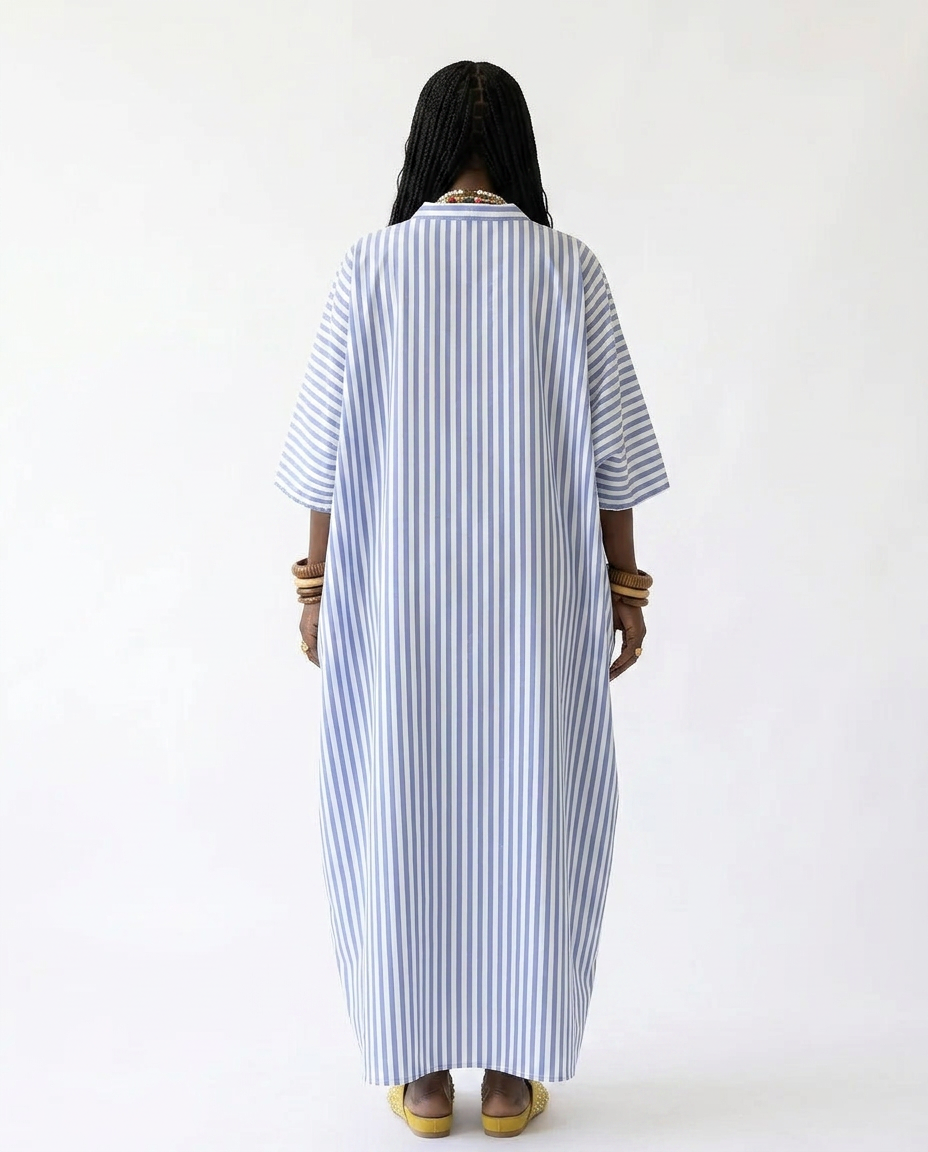 Vibrant Striped Patchwork Maxi Dress