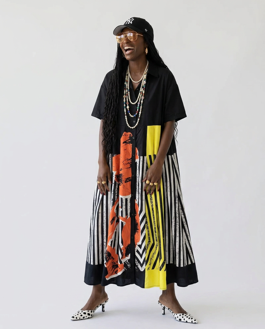 Unstoppable Striped Printed Maxi Dress