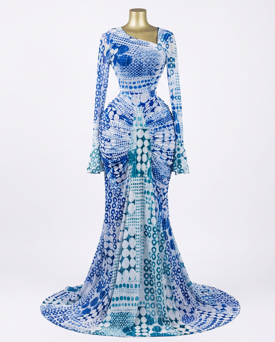 Limitless Printed Ruched Maxi Dress