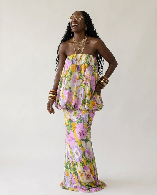 Worthy Floral Print Maxi Dress