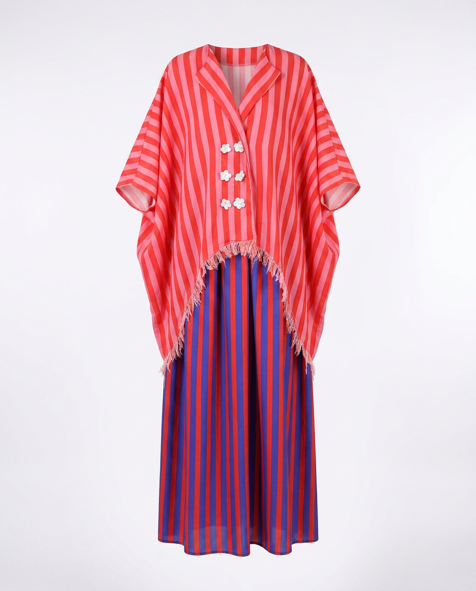 Vibrant Striped Boho Maxi Dress
