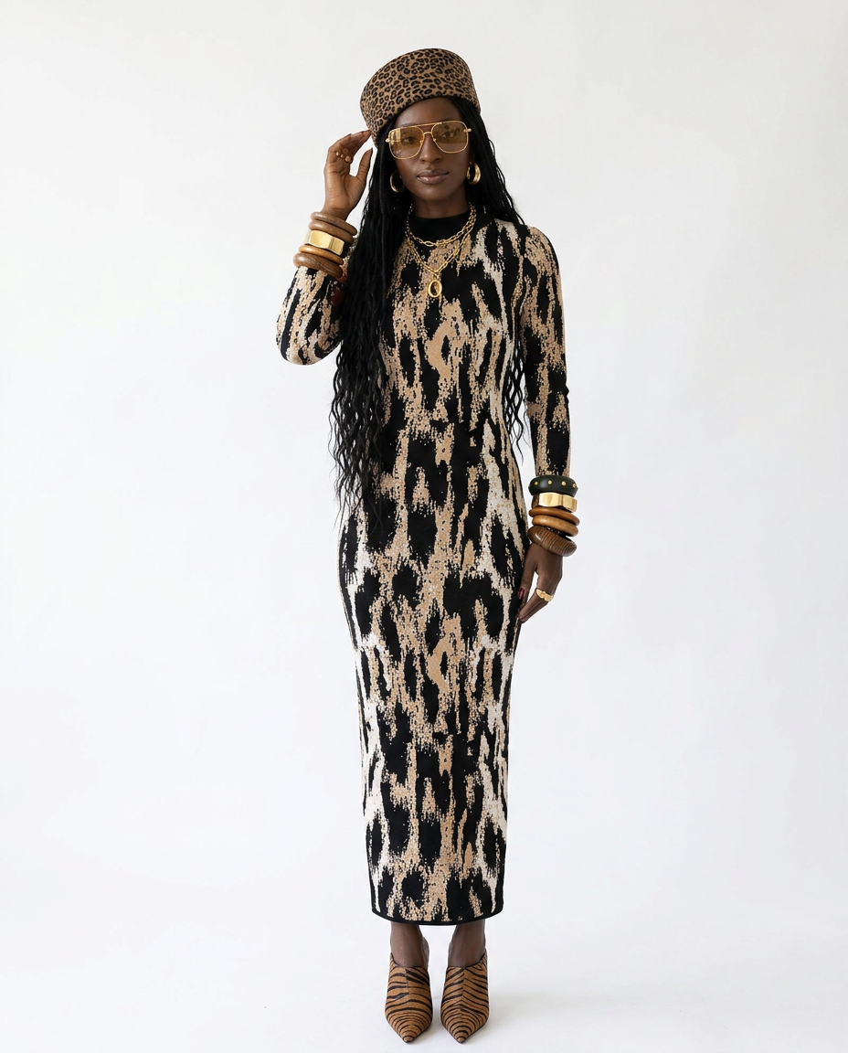 Audacious Leopard Print Sheath Dress