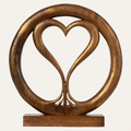 Solid Wood Heart Sculpture – Handcrafted Wood Art, Unique Gift for Mom & Mantel Decor