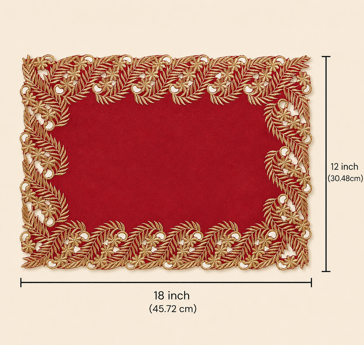 Burgundy Gold Placemats – Wine Grace, 12x18 Inch