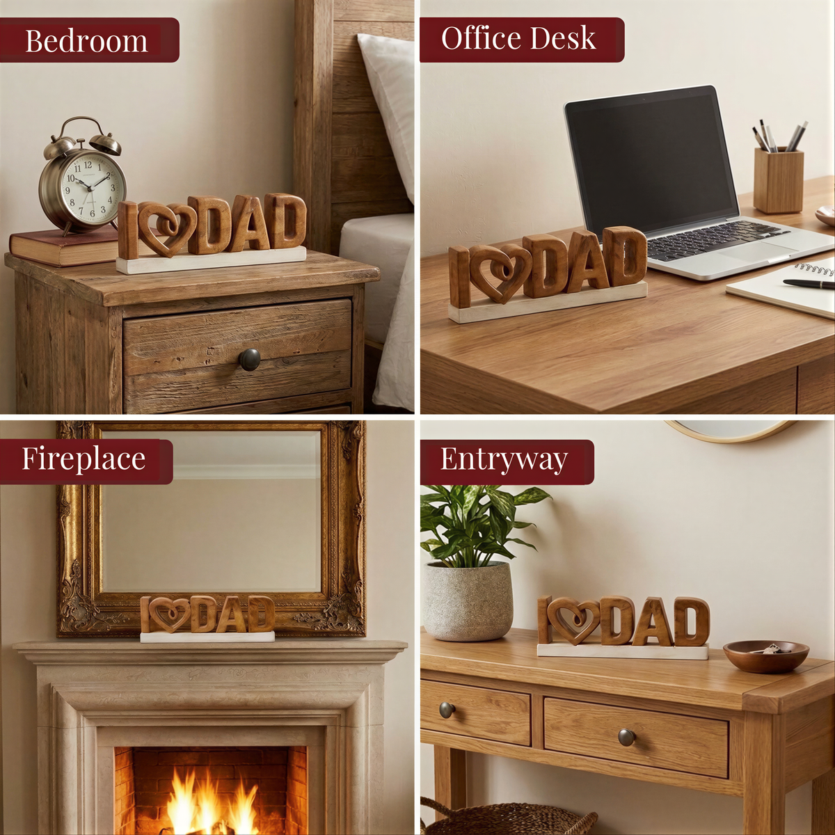 Wooden Dad Sign – Emmeric Love Dad, Acacia Wood