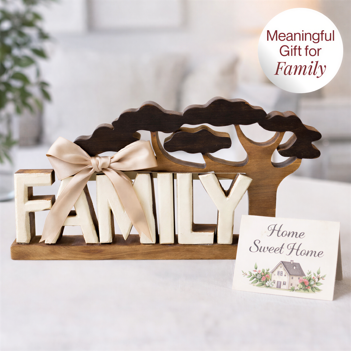 Wooden Family Plaque – Forever Family, Acacia