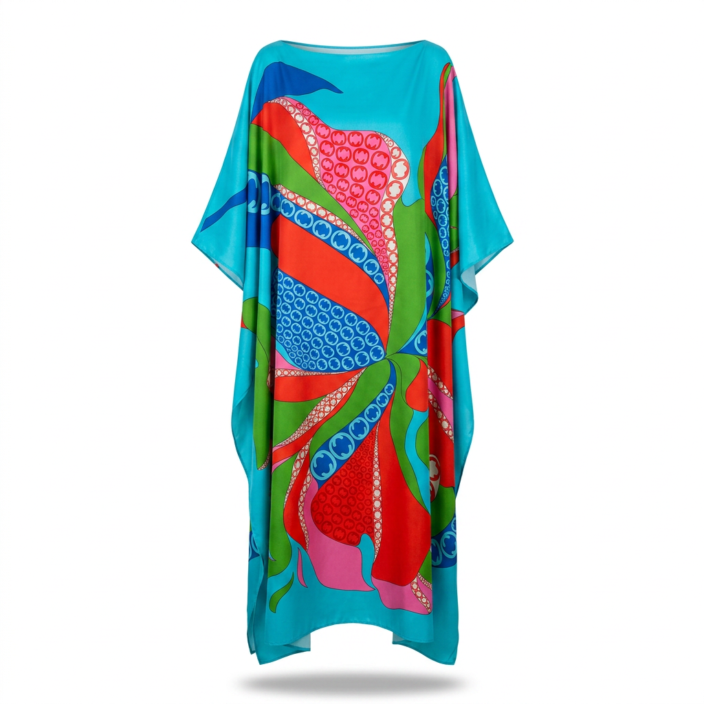 Energetic Printed Loose Kaftan