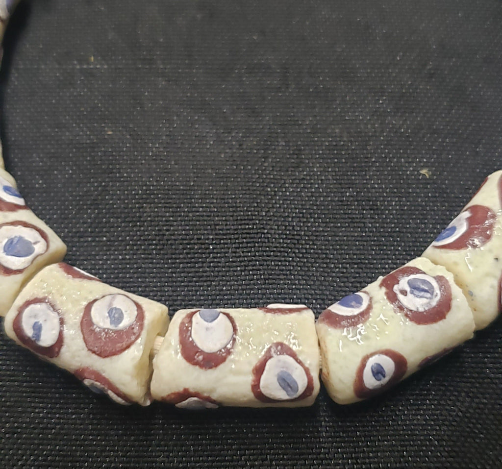 African glass beads, evil eye beads, AAB# 1580