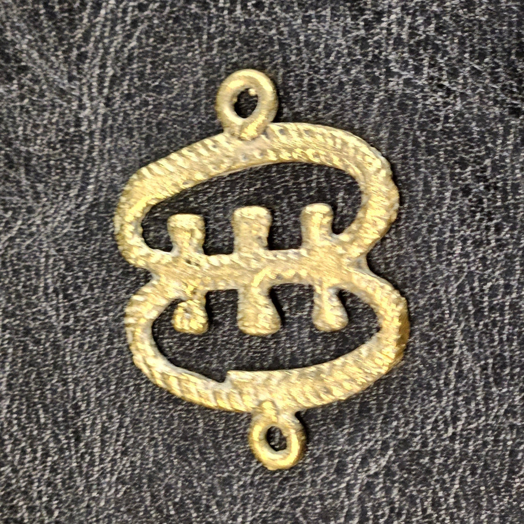 Adorn Yourself with Ese Ne Tekrema Adinkra African Brass Pendant/Link